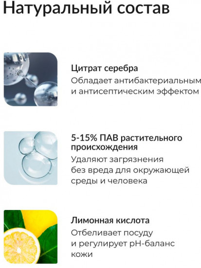 Средство для мытья посуды биоразлагаемое с антибактериальным эффектом