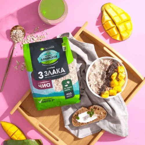 Хлопья 3 злака с семенами чиа