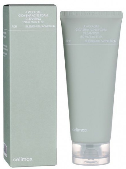 Пенка с BHA и центеллой очищающая «Ji Woo Gae Cica BHA Acne Foam Cleansing»