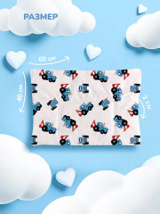 Подушка плоская для новорожденных «Синий трактор» - Фото 1