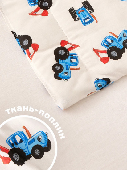 Подушка плоская для новорожденных «Синий трактор»