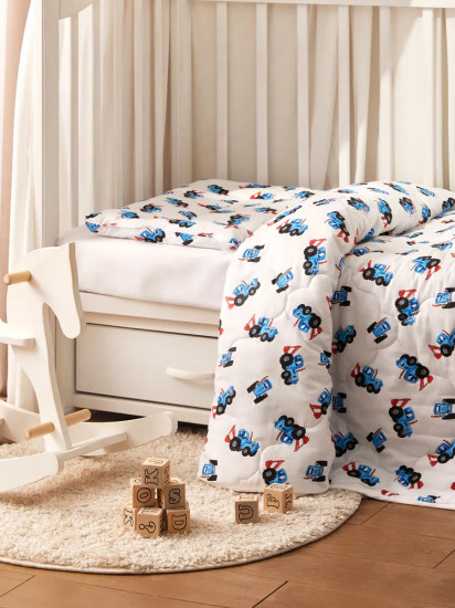 Подушка плоская для новорожденных «Синий трактор»