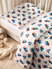 Подушка плоская для новорожденных «Синий трактор» - Фото 9