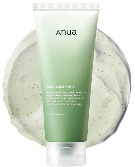 Пенка-скраб для очищения пор с кверцетинолом «Heartleaf Quercetinol Pore Deep Cleansing Foam»