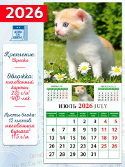 Календарь настенный на 2026 год «Забавные котята» - Фото 1