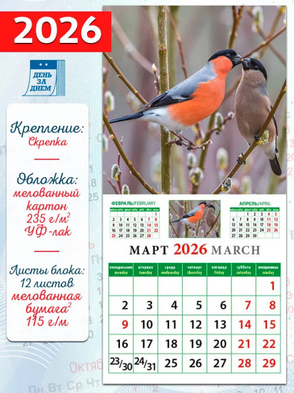Календарь настенный на 2026 год «Календарь природы»