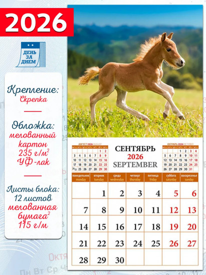 Календарь настенный на 2026 год «Год лошади. Жеребята»