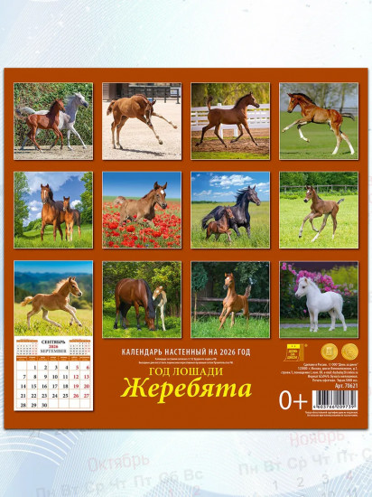 Календарь настенный на 2026 год «Год лошади. Жеребята»