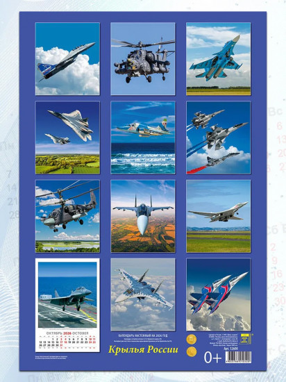 Календарь настенный на 2026 год «Крылья России»
