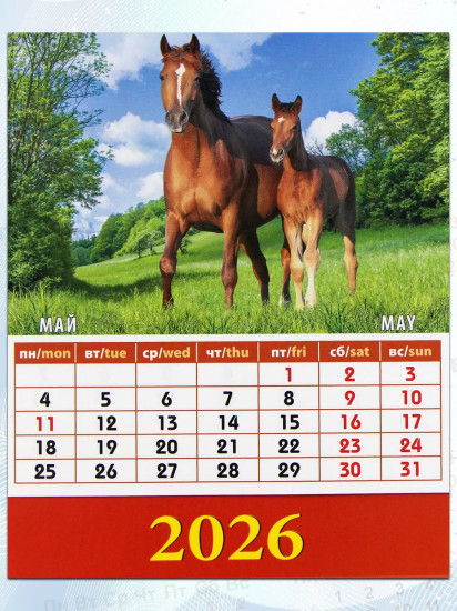 Календарь-домик на 2026 год «Год лошади. Жеребята»