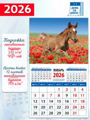 Календарь на магните на 2026 год «Год лошади. Жеребенок среди маков» - Фото 1
