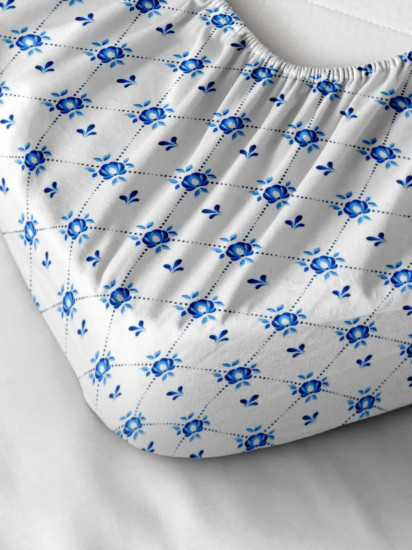 Простыня на резинке «Гжель»