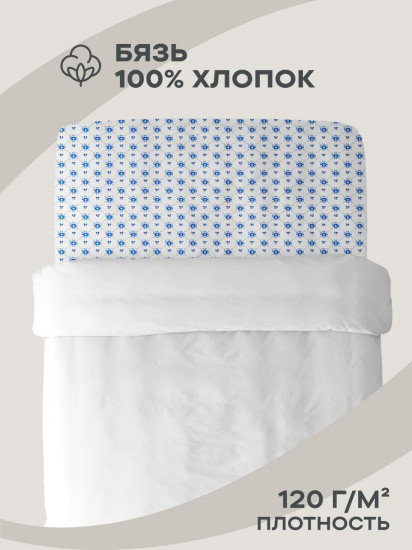 Простыня на резинке «Гжель»