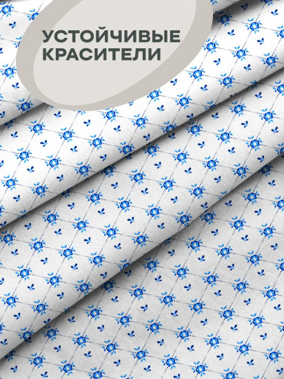 Простыня на резинке «Гжель»