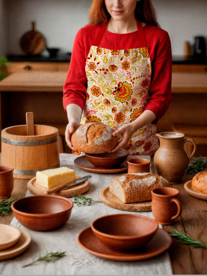 Фартук кухонный «Хохлома»