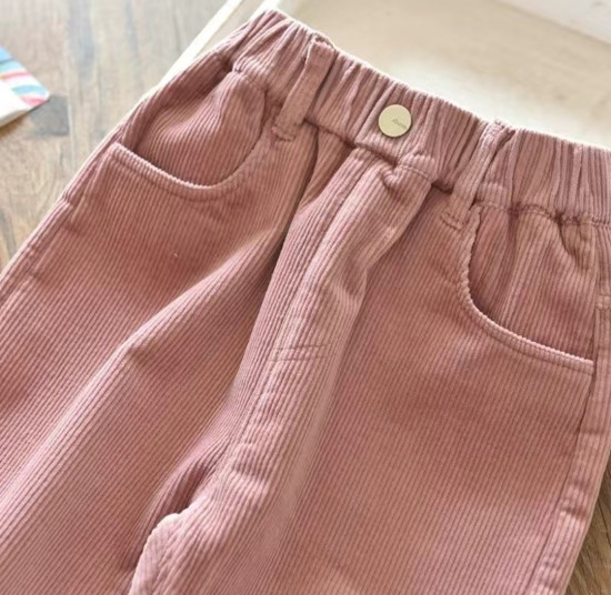 Утепленные вельветовые брюки для девочек