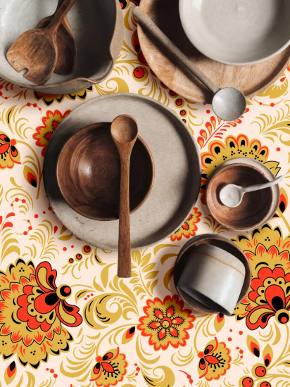 Скатерть круглая «Хохлома»