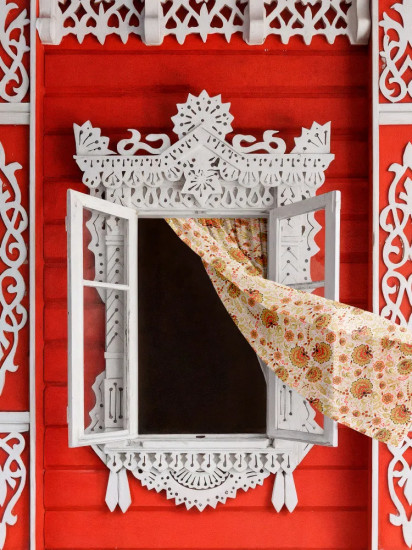 Комплект штор с подхватом «Хохлома»