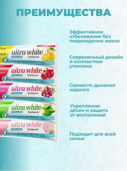 Отбеливающая зубная паста с алоэ-вера «Aloe Vera Brightening Whitening Staining Toothpaste»