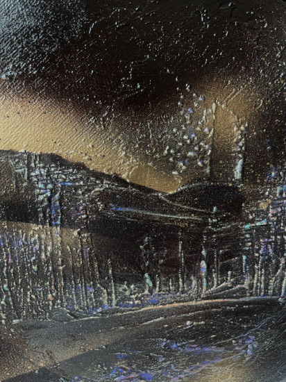 Картина фактурная авторская «Дыхание ночи»