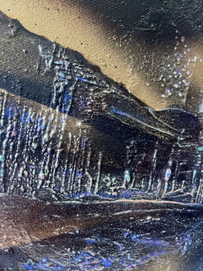 Картина фактурная авторская «Дыхание ночи»