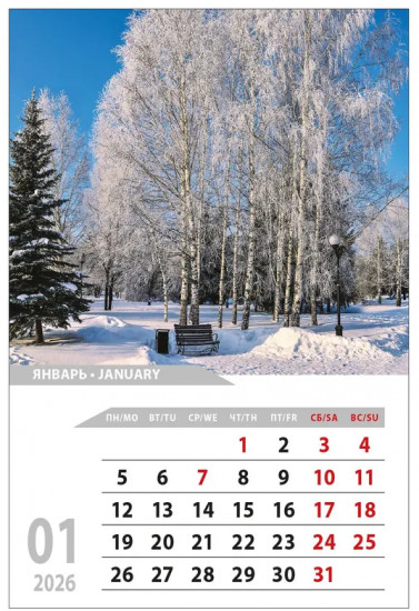 Календарь настольный на 2026 год «Пейзажи России»