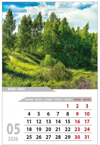 Календарь настольный на 2026 год «Пейзажи России»