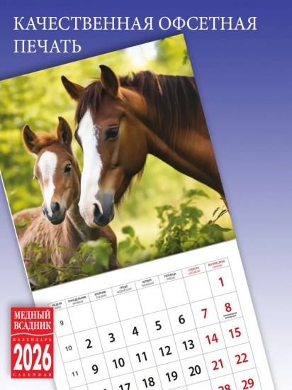 Календарь настенный на 2026 год «Лошади»