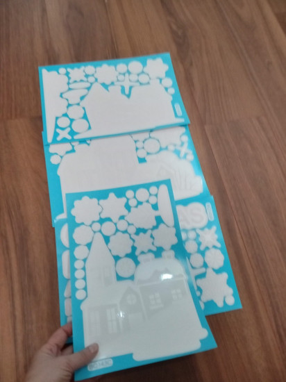 Новогодняя наклейка «Рождественские дома»