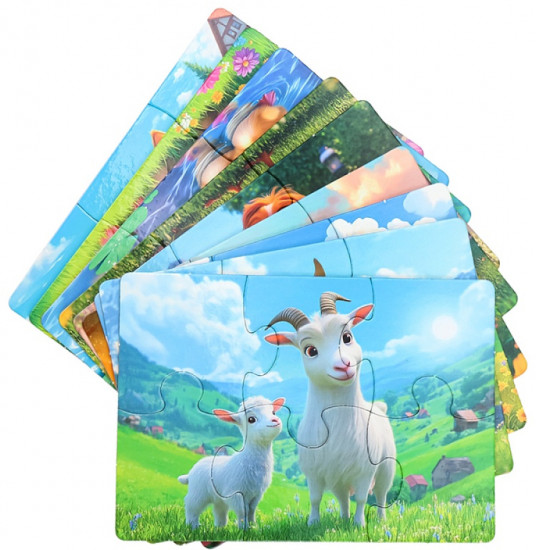 Пазл 9 в 1 «Домашние животные»