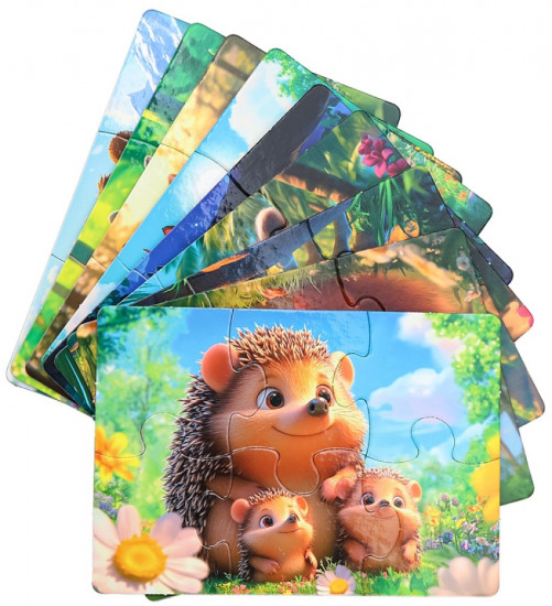 Пазл 9 в 1 «Лесные животные»