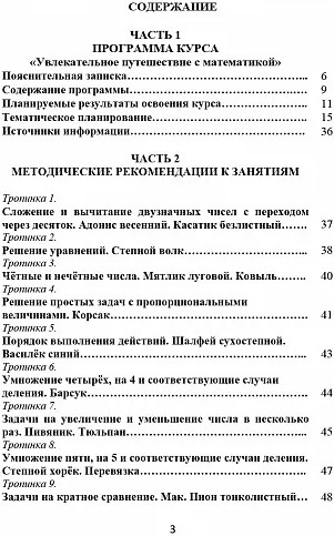 Увлекательное путешествие с математикой. 3 класс. Программа внеурочной деятельности
