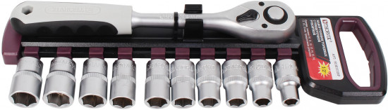 Набор головок торцевых с трещоточной рукояткой 1/2