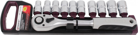 Набор головок торцевых с трещоточной рукояткой 1/2