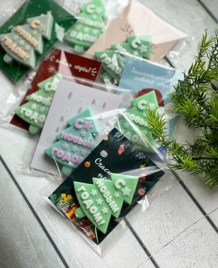 Мыло ручной работы с открыткой «Елочка»