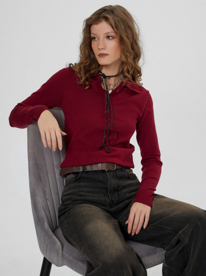 Лонгслив-поло женское