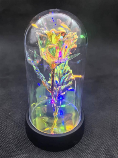 Светящаяся роза в колбе