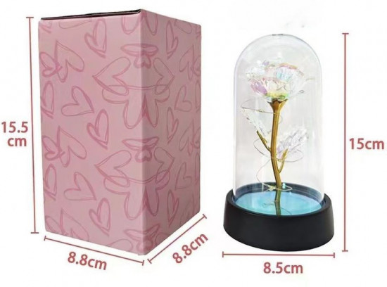 Светящаяся роза в колбе