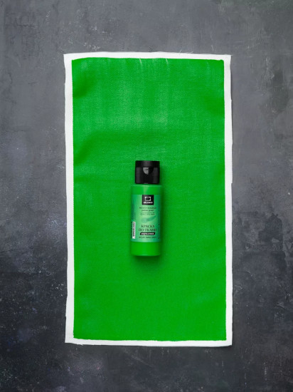 Краска акриловая по ткани, жёлто-зелёная