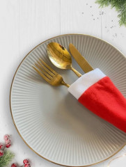 Набор сервировочных конвертов для столовых приборов «Шапочки Санты» - Фото 3