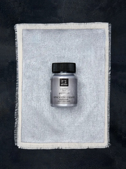 Краска акриловая по ткани, серебро