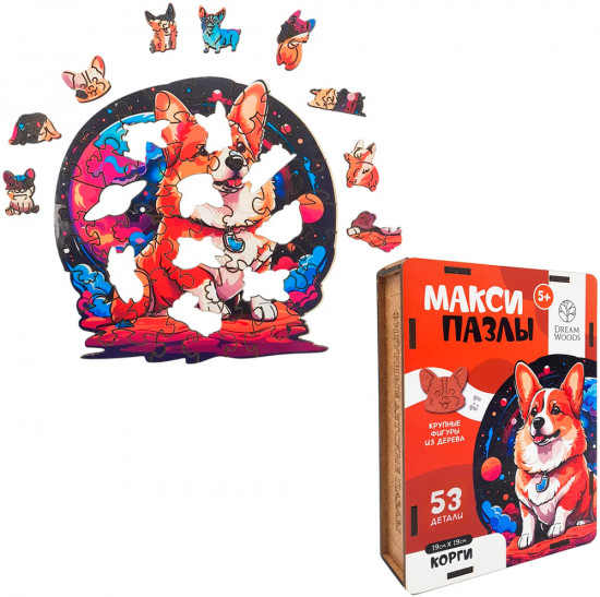 Пазл деревянный «Корги»