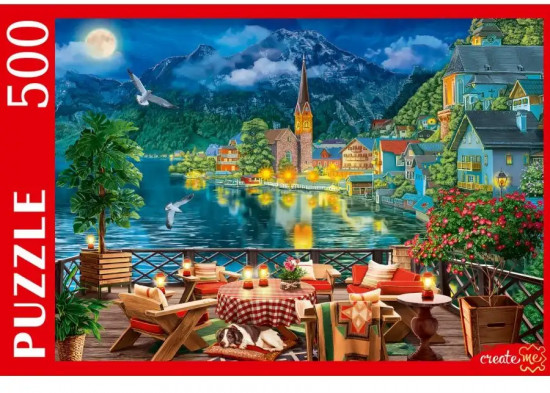 Пазл «Вечер у озера в Гальштате»