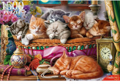 Пазл «Ночные котята в корзине» - Фото 2