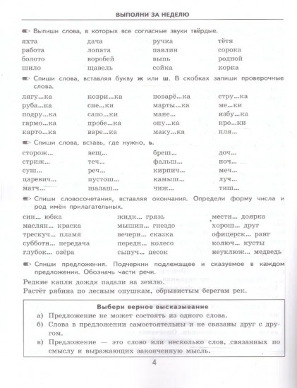 Тренировочные примеры по русскому языку. Задания для повторения и закрепления. 3 класс