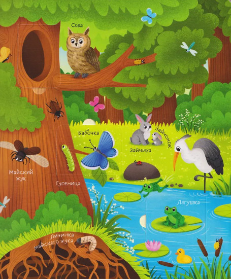 Мамы и малыши. Книга с окошками