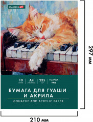 Набор бумаги для гуаши и акрила «Кот-музыкант» - Фото 1