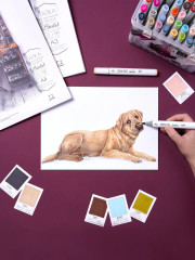 Папка с бумагой для графики и маркеров - Фото 6