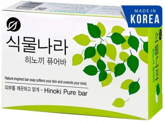 Мыло туалетное твердое с экстрактом японского кипариса «Botanic Nation. Shingmulnara Soap Hinoki Pure Bar»
