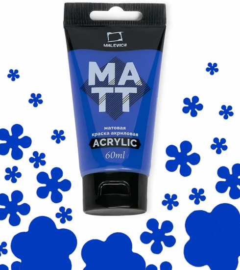Краска акриловая матовая, синяя